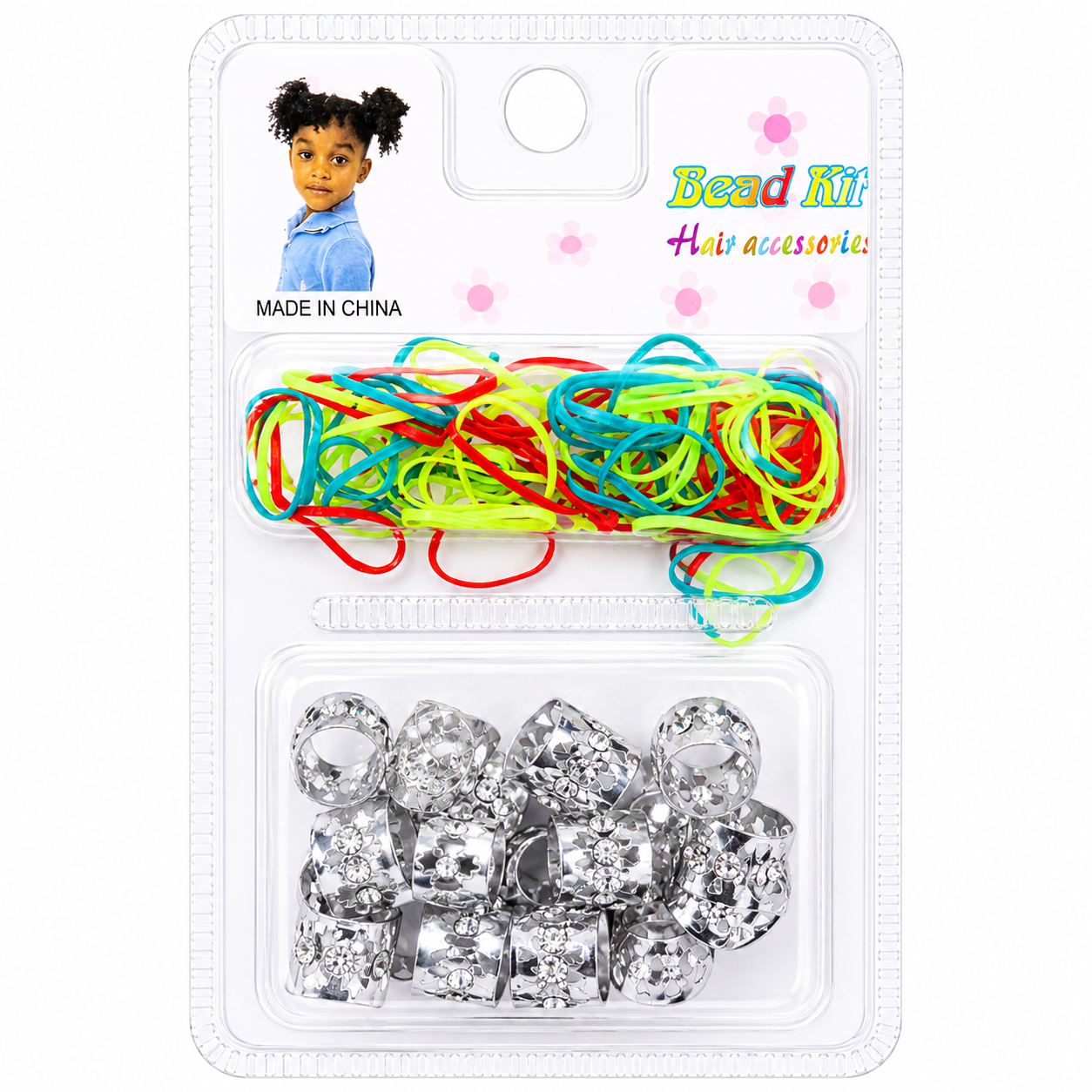 Silver Hair Cuffs & Elastic Bands for Braids