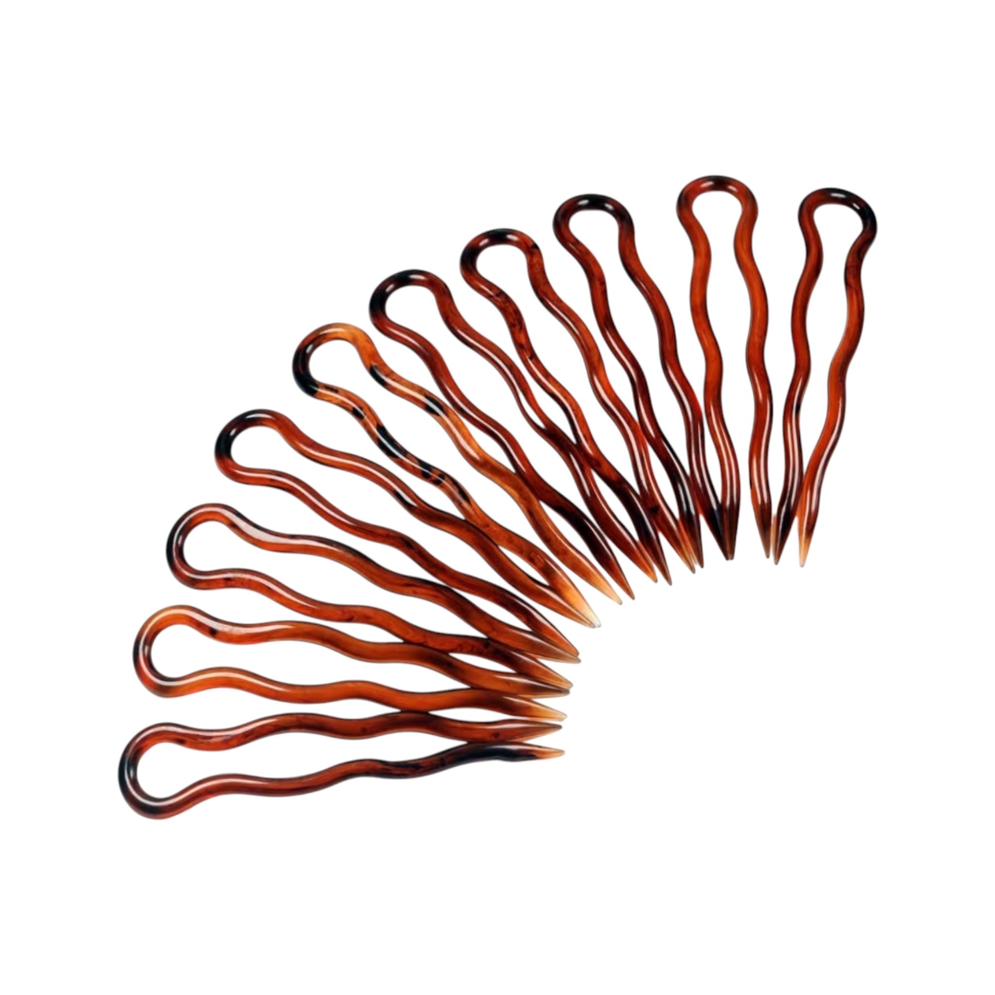 Plain Hair Pins Tan Brown 12pcs 90mm