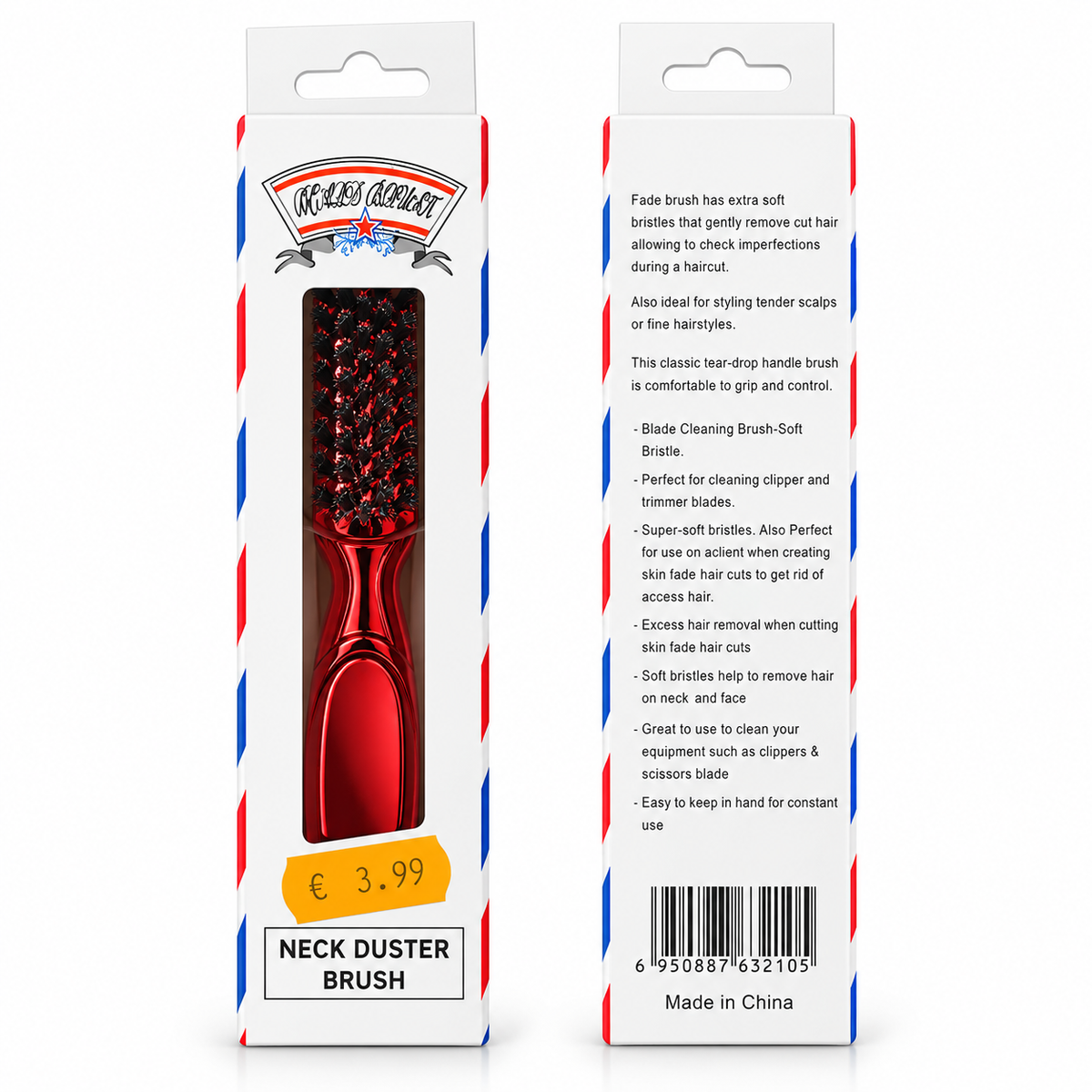 Neck Duster & Fade Brush – Soft Bristle Barber Cleaning Brush