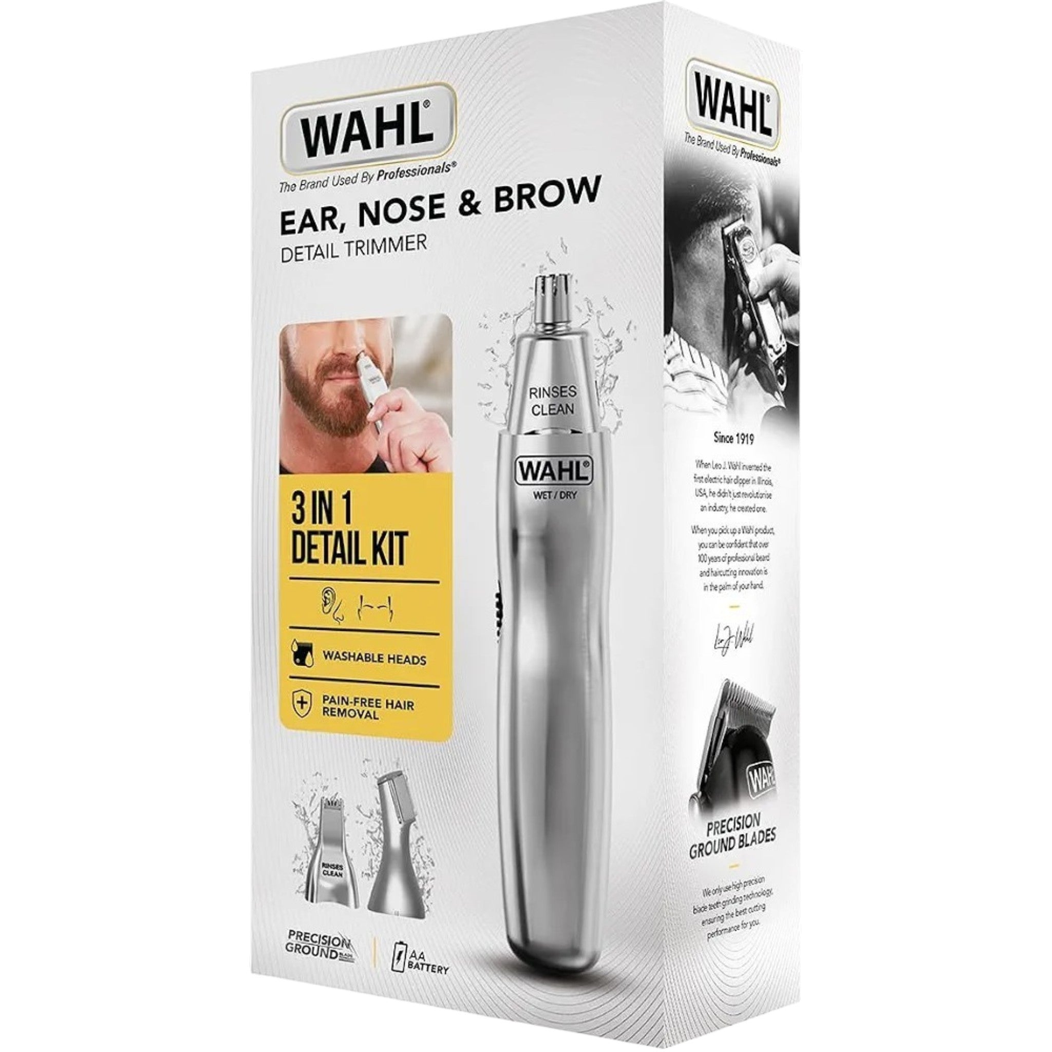 Wahl Ear, Nose & Brow Detail Trimmer – 3 in 1 Detail Kit