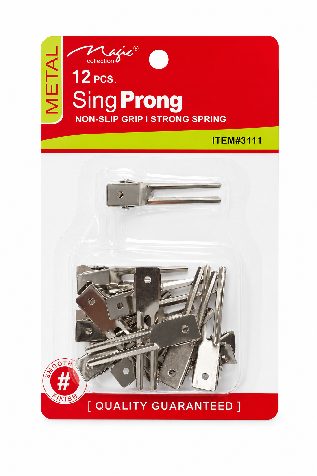 Metal Single Prong Hair Clips – 12 Pieces
