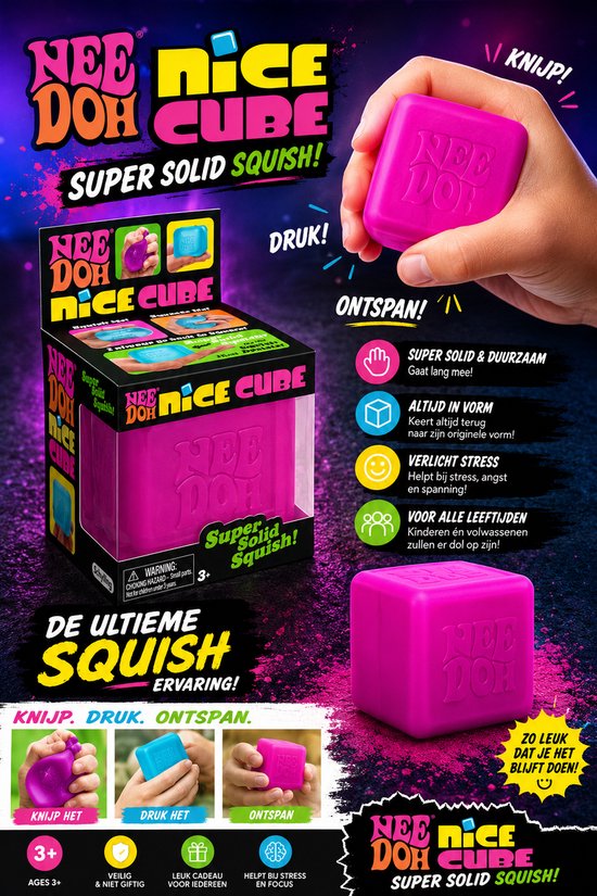 NeeDoh Beautiful Solid Cube Sensory Stress Relief Toy