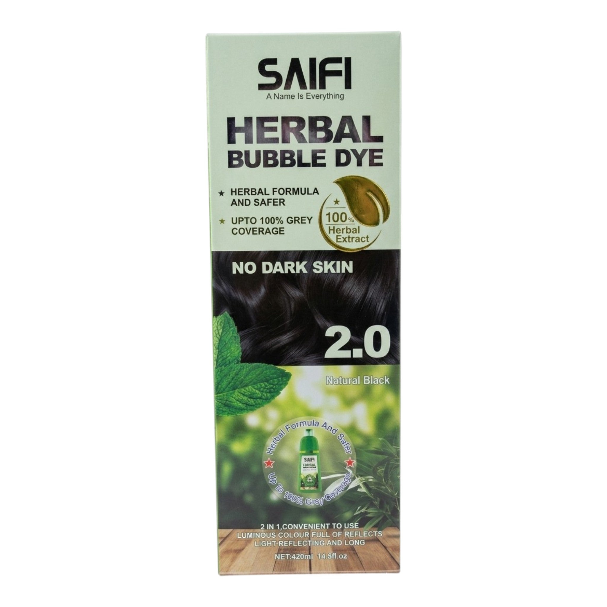 Saifi Herbal Bubble Hair Dye Natural Black 420ml