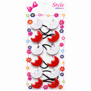Moon Hair Bobbles Red & White