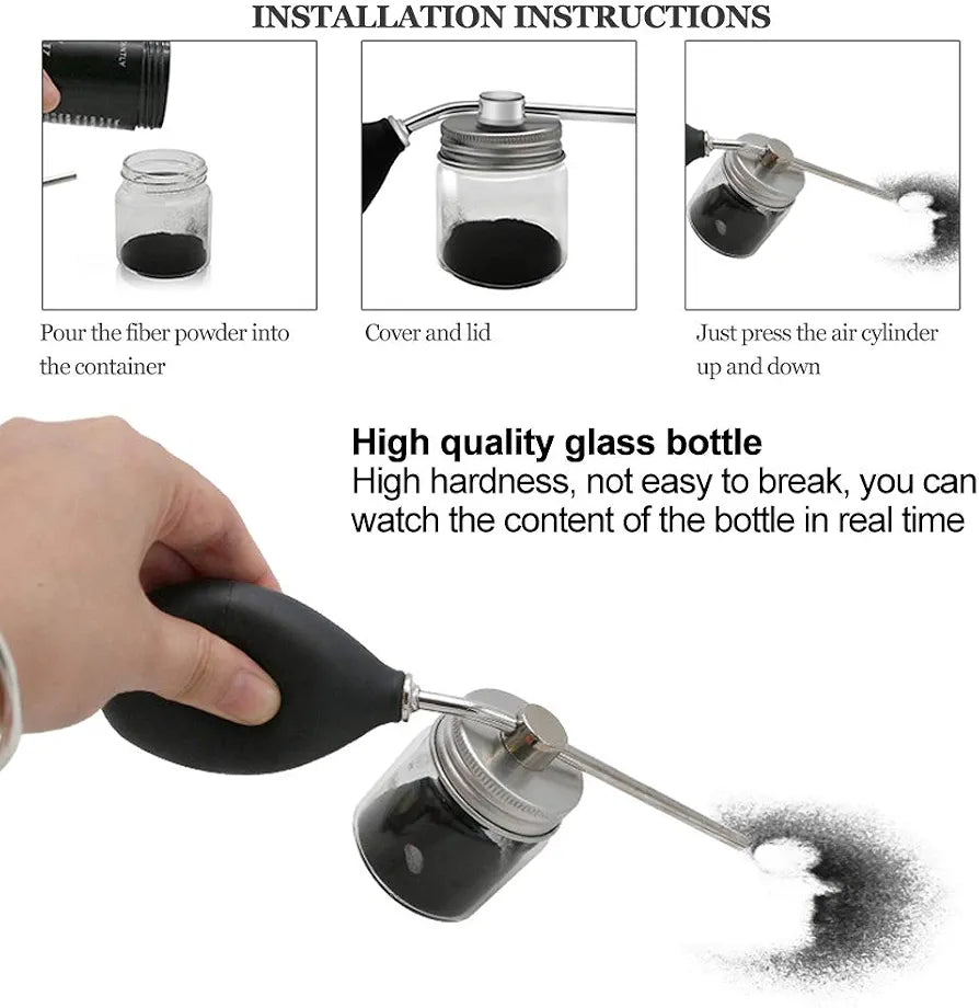 Fiber Applicator – Rubber Pump & Glass Bottle