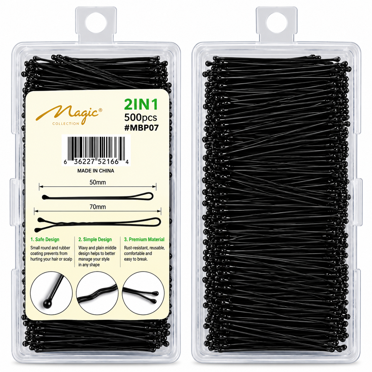2-in-1 Bobby Pins 50mm & 70mm – 500 Pieces
