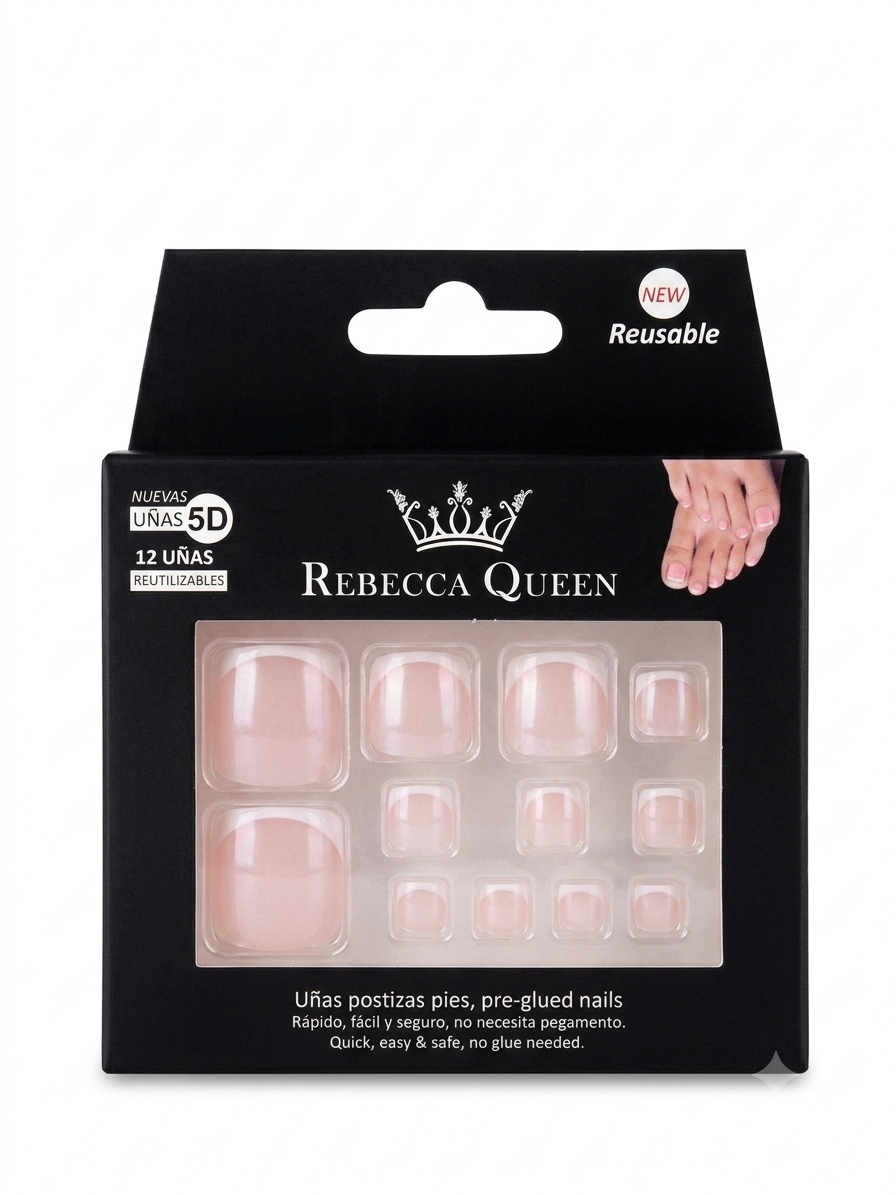 Rebecca Queen Pre-Glued False Toe Nails