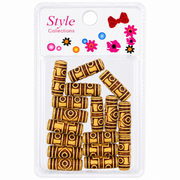 Hair Beads – Assorted Pattern Tube Beads