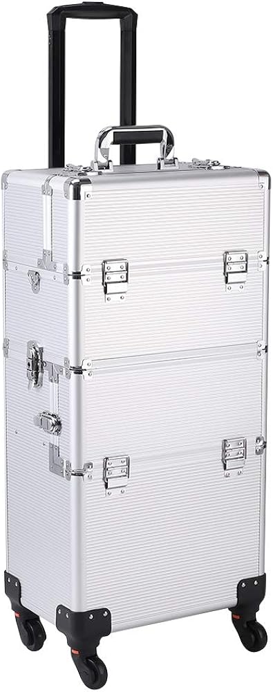 Professional Aluminum 4-in-1 Rolling Makeup Trolley