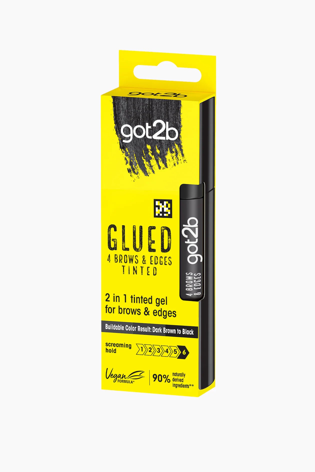 Glued 4 Brows & Edges 2-in-1 Tinted Gel Dark Brown to Black