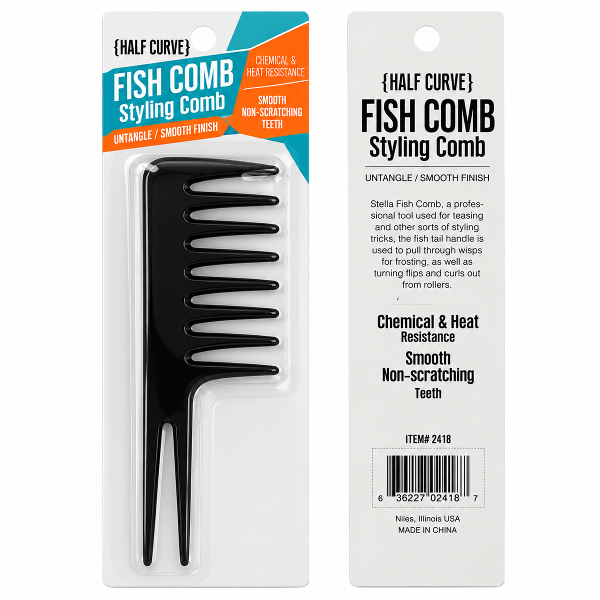 Half Curve Fish Comb Styling Comb