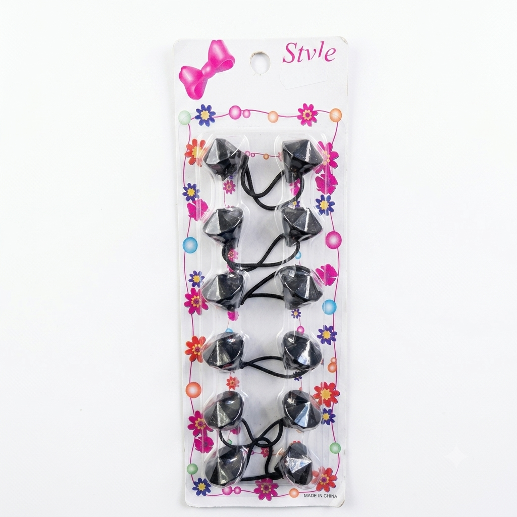 Black Diamond Beaded Hair Bobbles