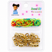 Gold Hair Cuffs & Elastic Bands for Braids