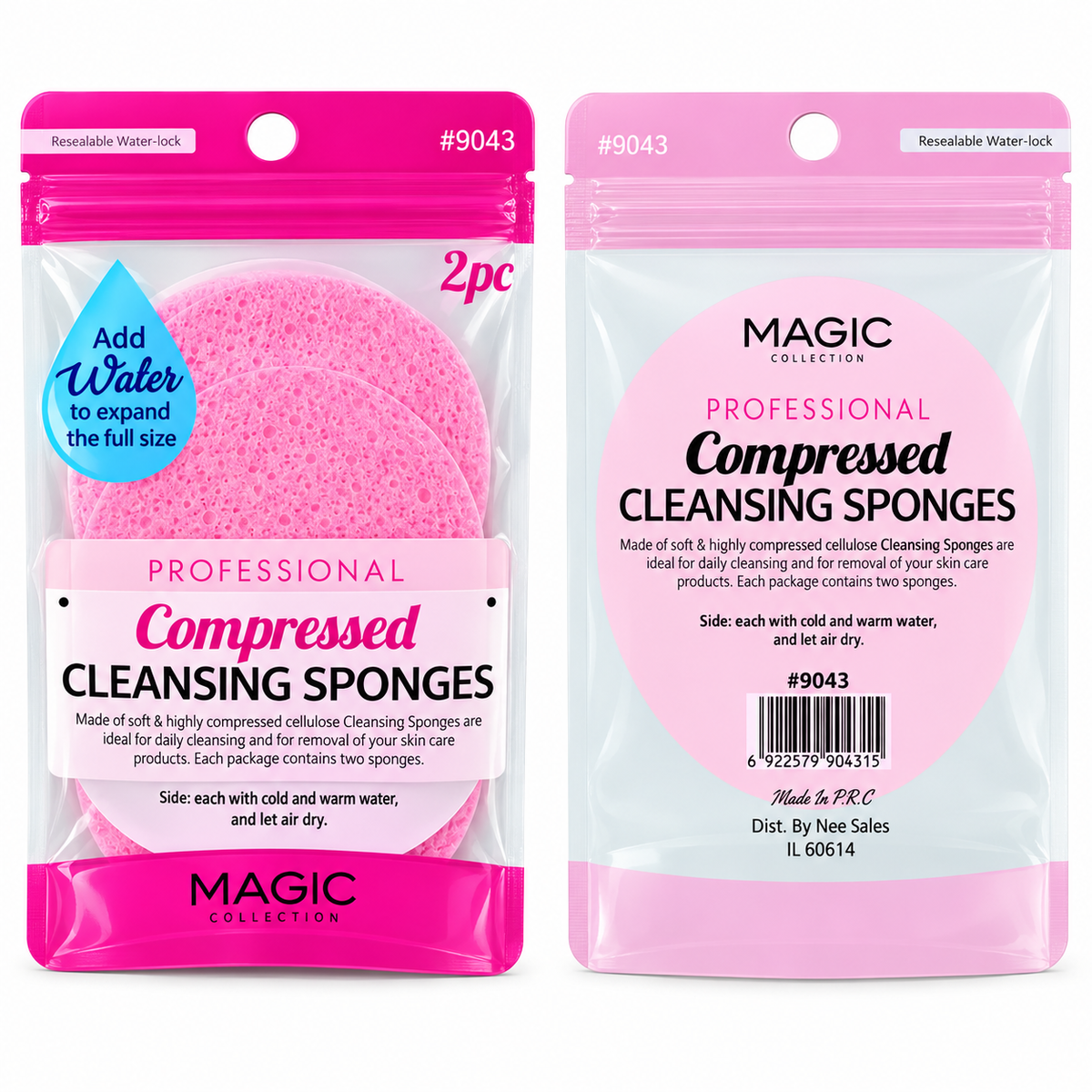 Professional Compressed Cleansing Sponges – 2 Pc