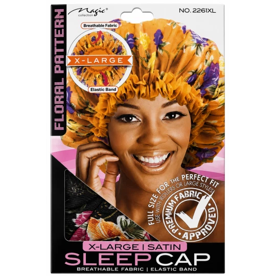 X-Large Satin Sleep Cap – Floral Pattern
