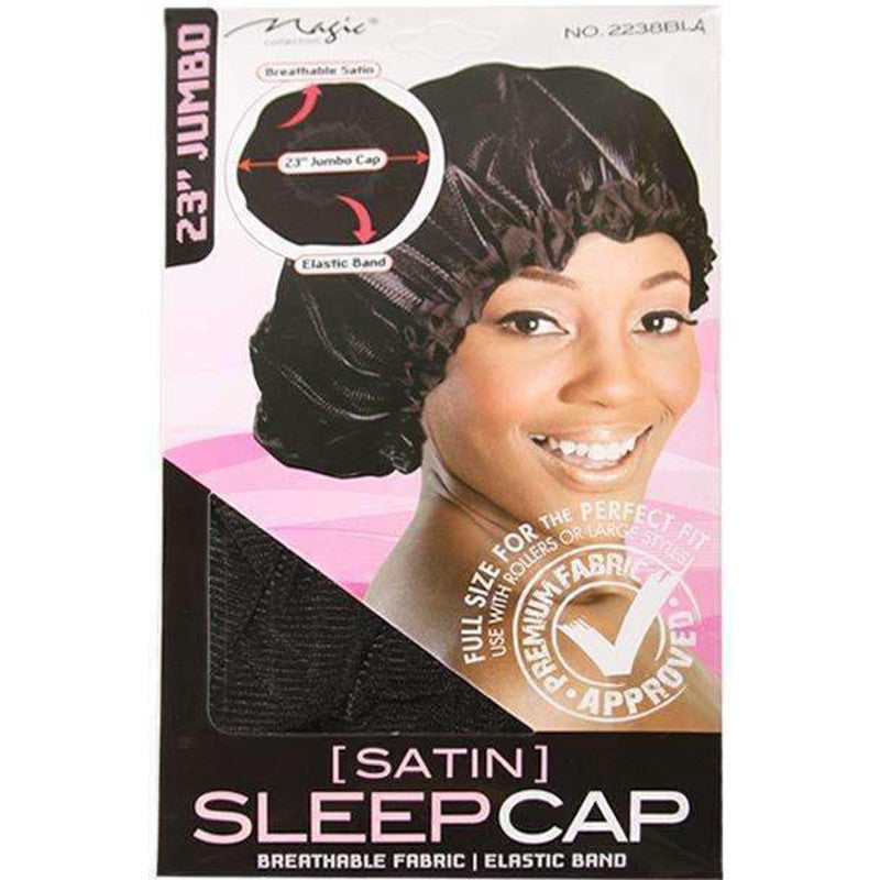 Satin Sleep Cap – Jumbo 23" Black