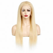 SITARA KORTRIJK platinum blonde straight lace front wig on a mannequin head with a realistic hairline