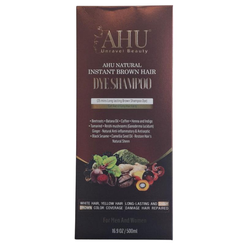 AHU Natural Instant Brown Hair Dye Shampoo – 500ml